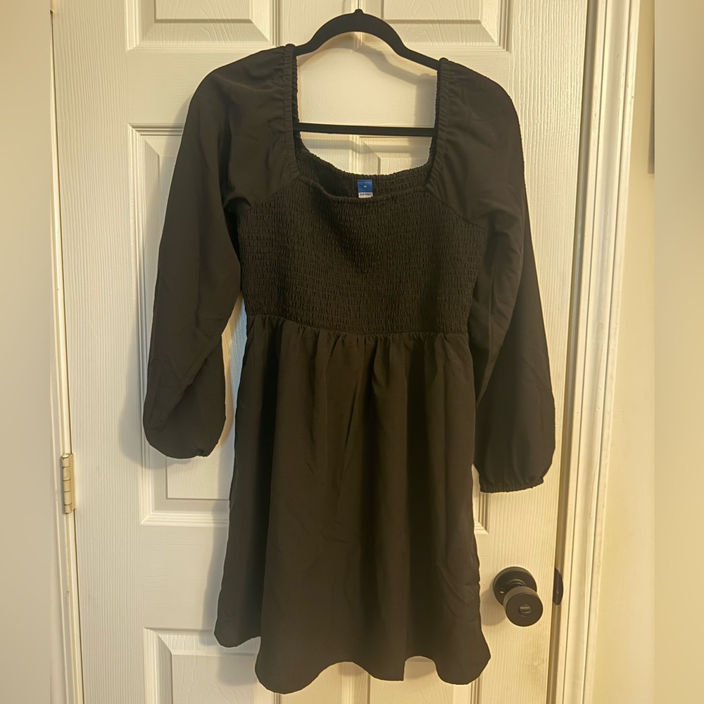 Old Navy Black Smocked Dress